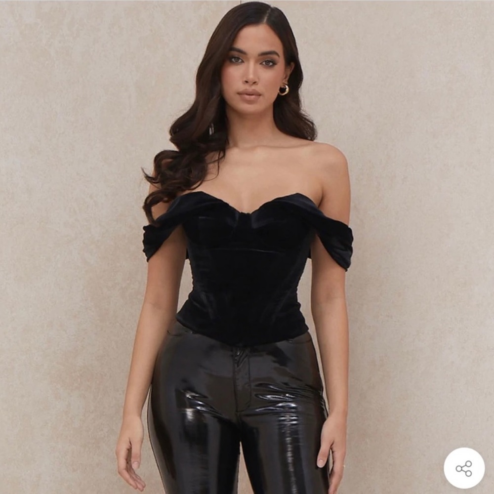 Velvet draped off top from house of cb